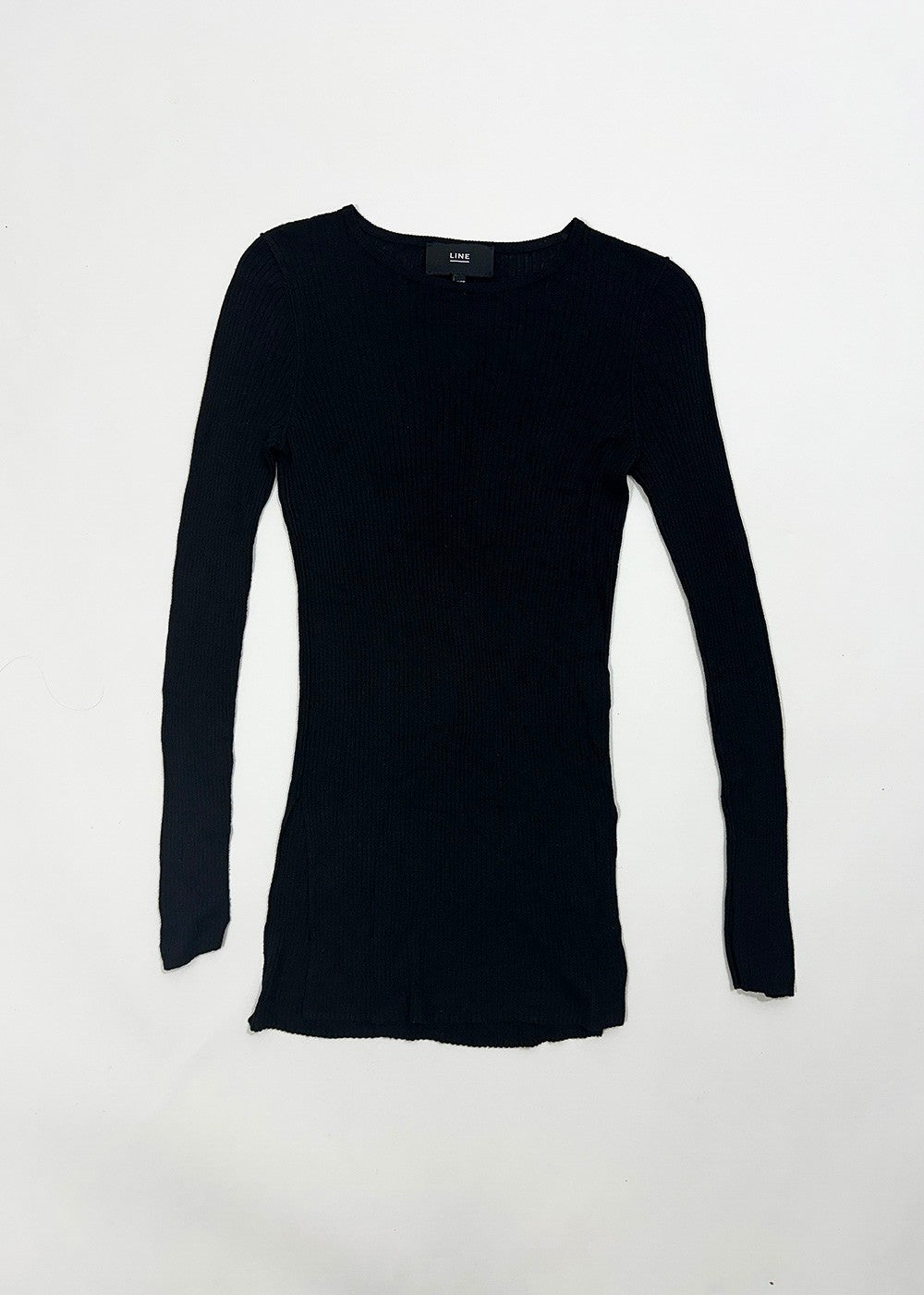 Black Ribbed Fitted Sweater / Size XS