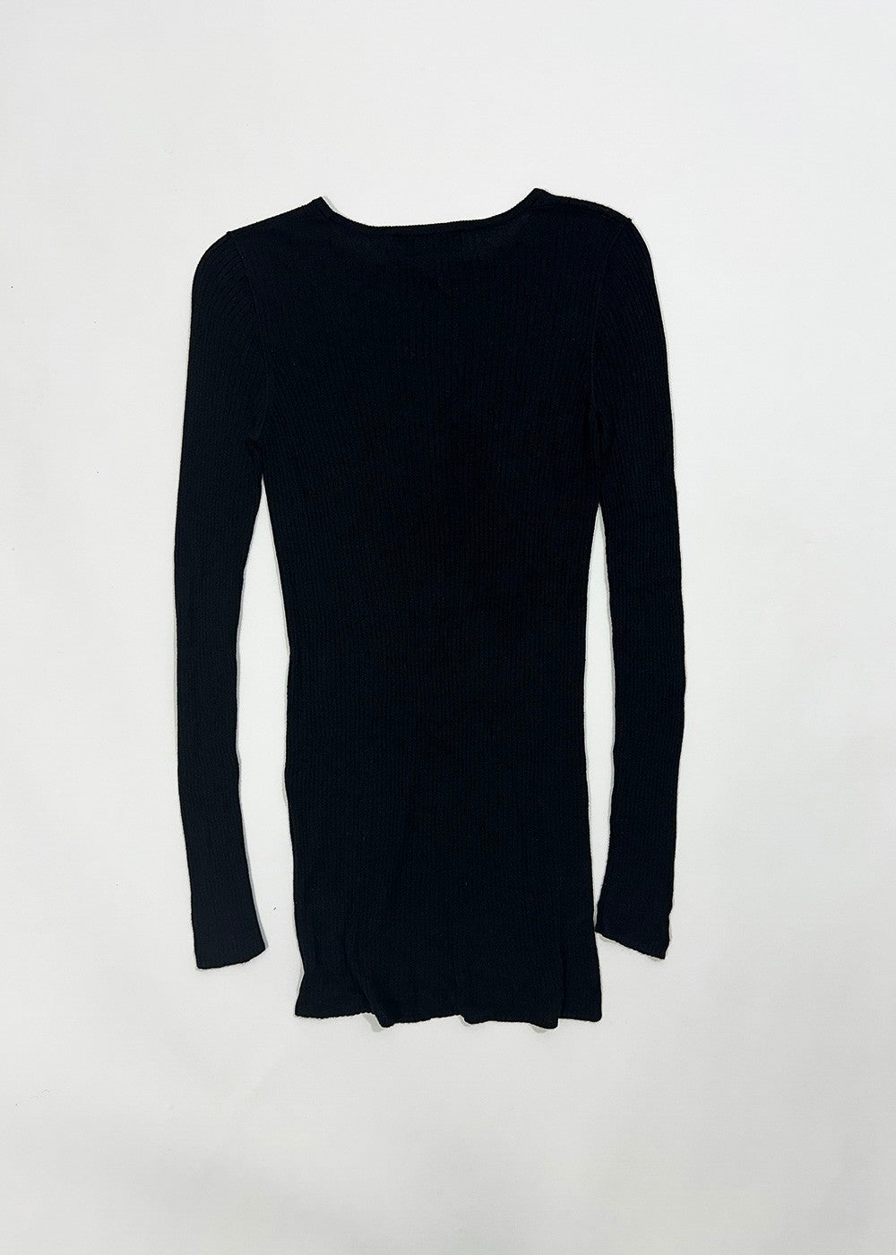 Black Ribbed Fitted Sweater / Size XS