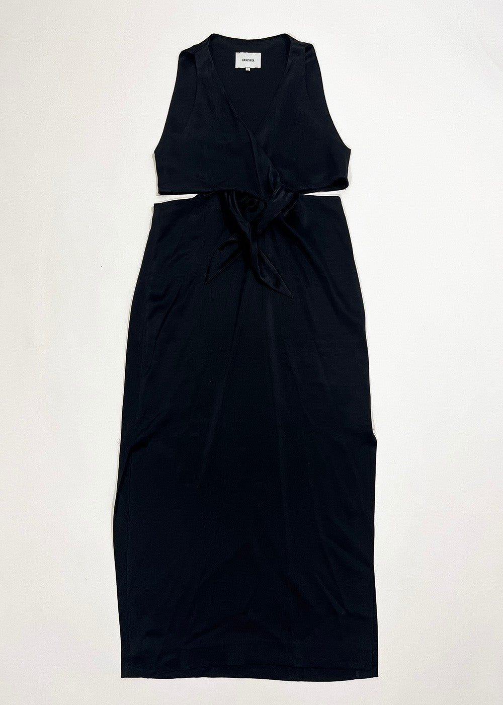 Black Satin 'Regina' Dress / Size S