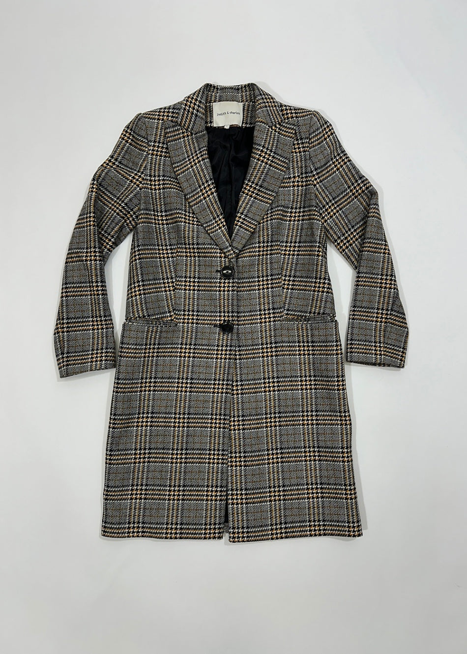 Houndstooth Print Long Coat / Size 4