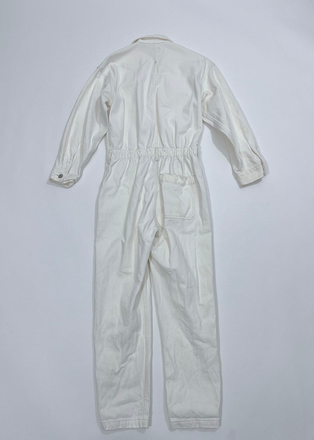 Premium Vintage 'Marta' White Denim Jumpsuit / Size S