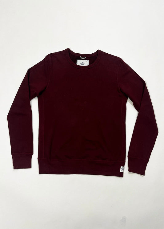 Lightweight Slim Crewneck Burgundy Sweatshirt / Size S