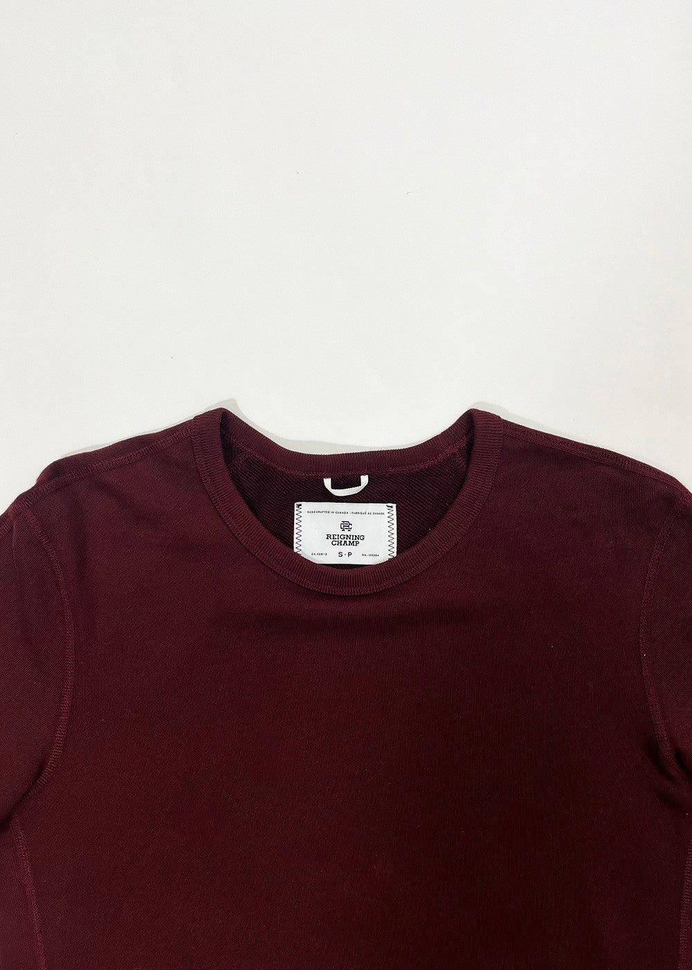 Lightweight Slim Crewneck Burgundy Sweatshirt / Size S