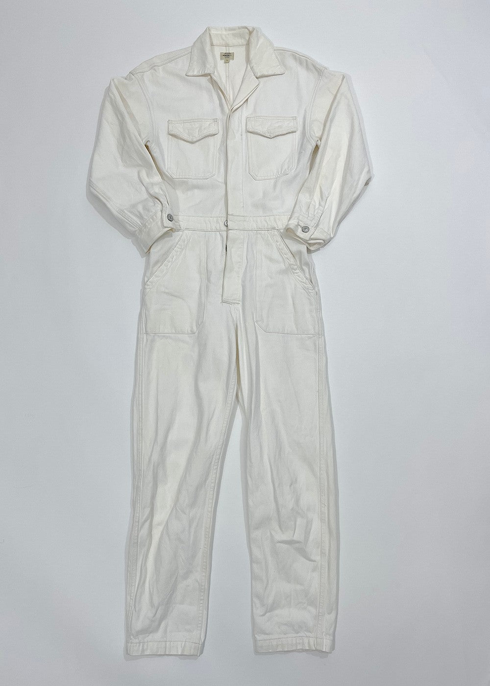 Premium Vintage 'Marta' White Denim Jumpsuit / Size S