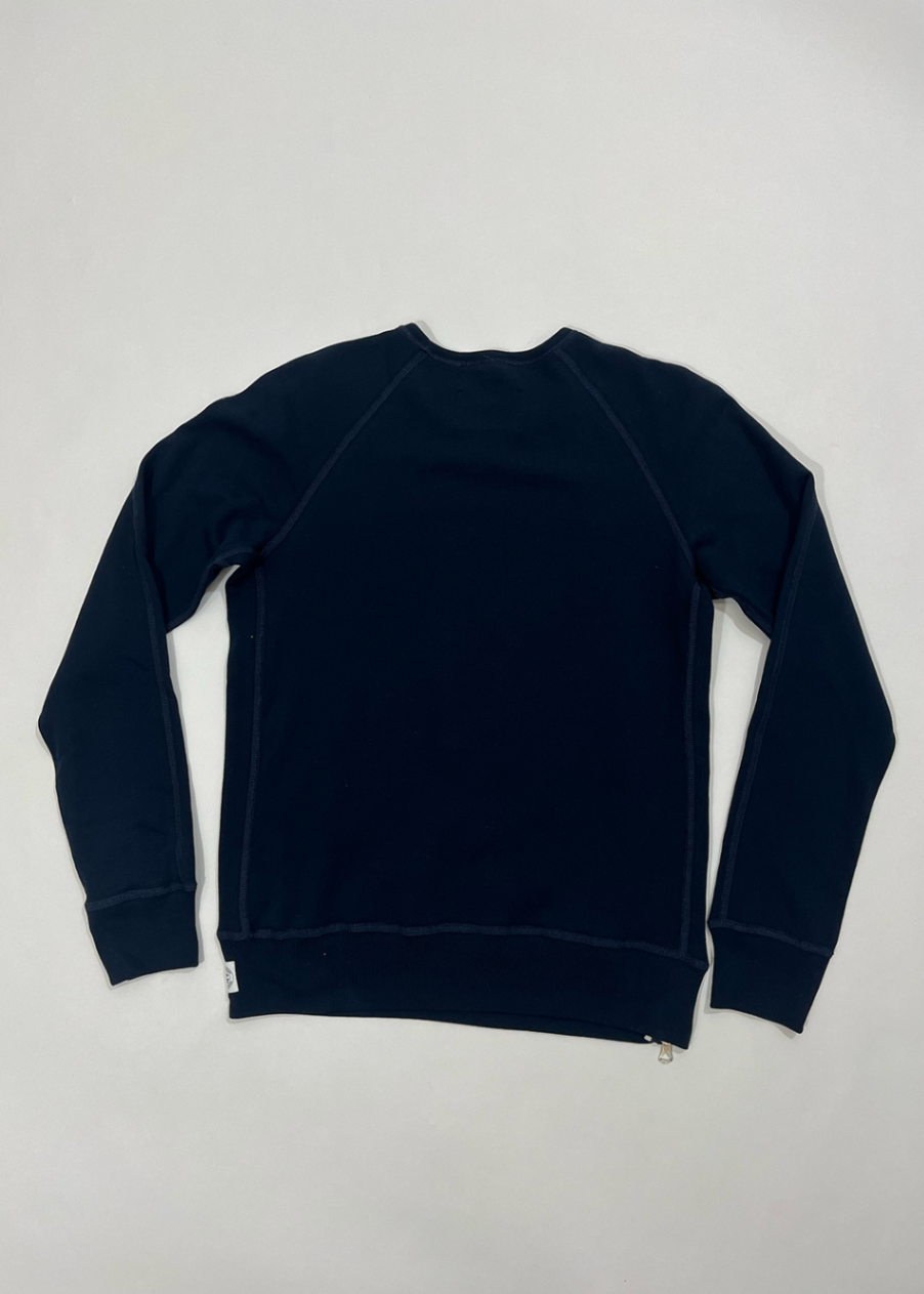 Navy Crewneck Side Zip Sweatshirt / Size S