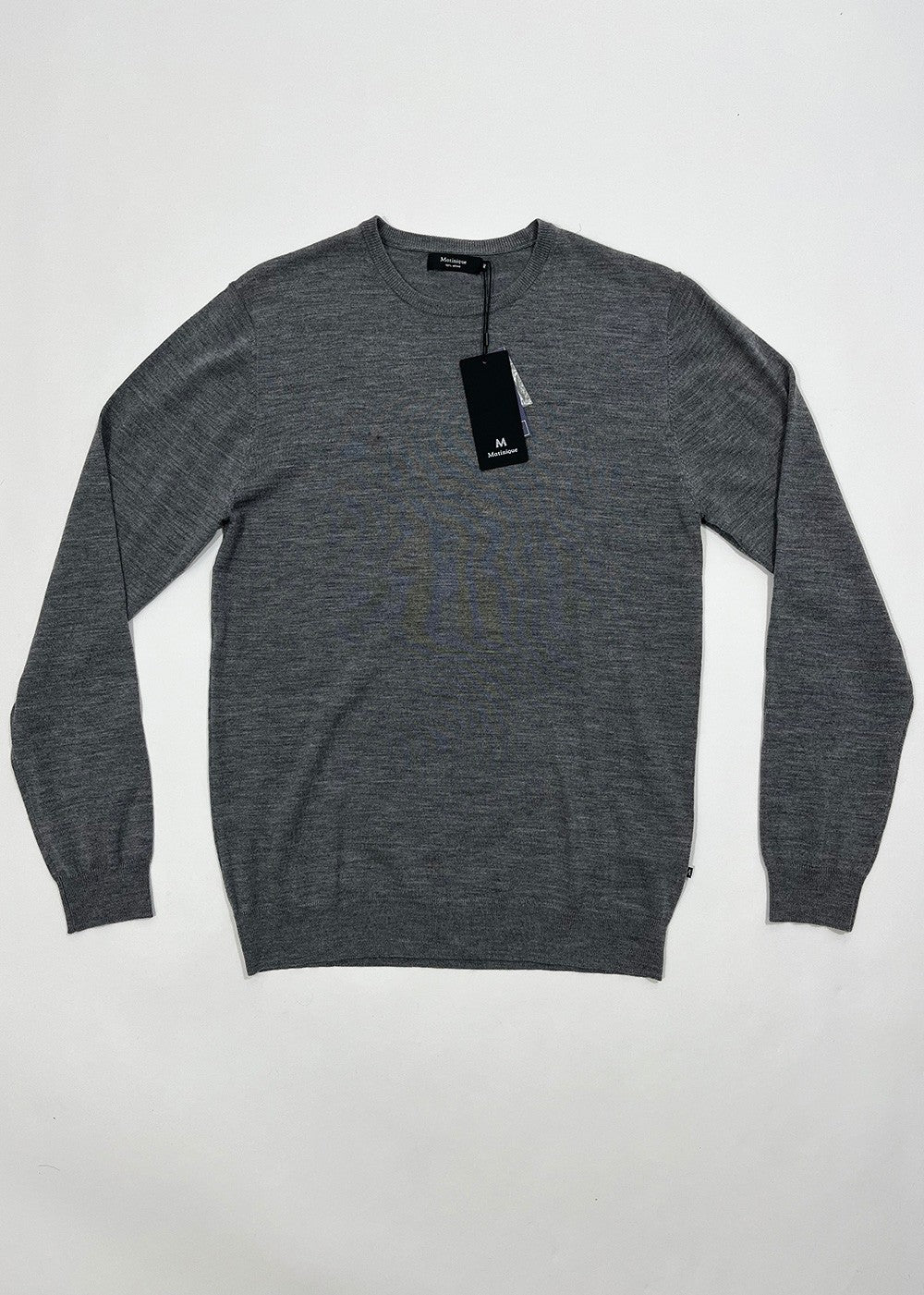 Grey Crewneck Merino Wool Sweater / Size M