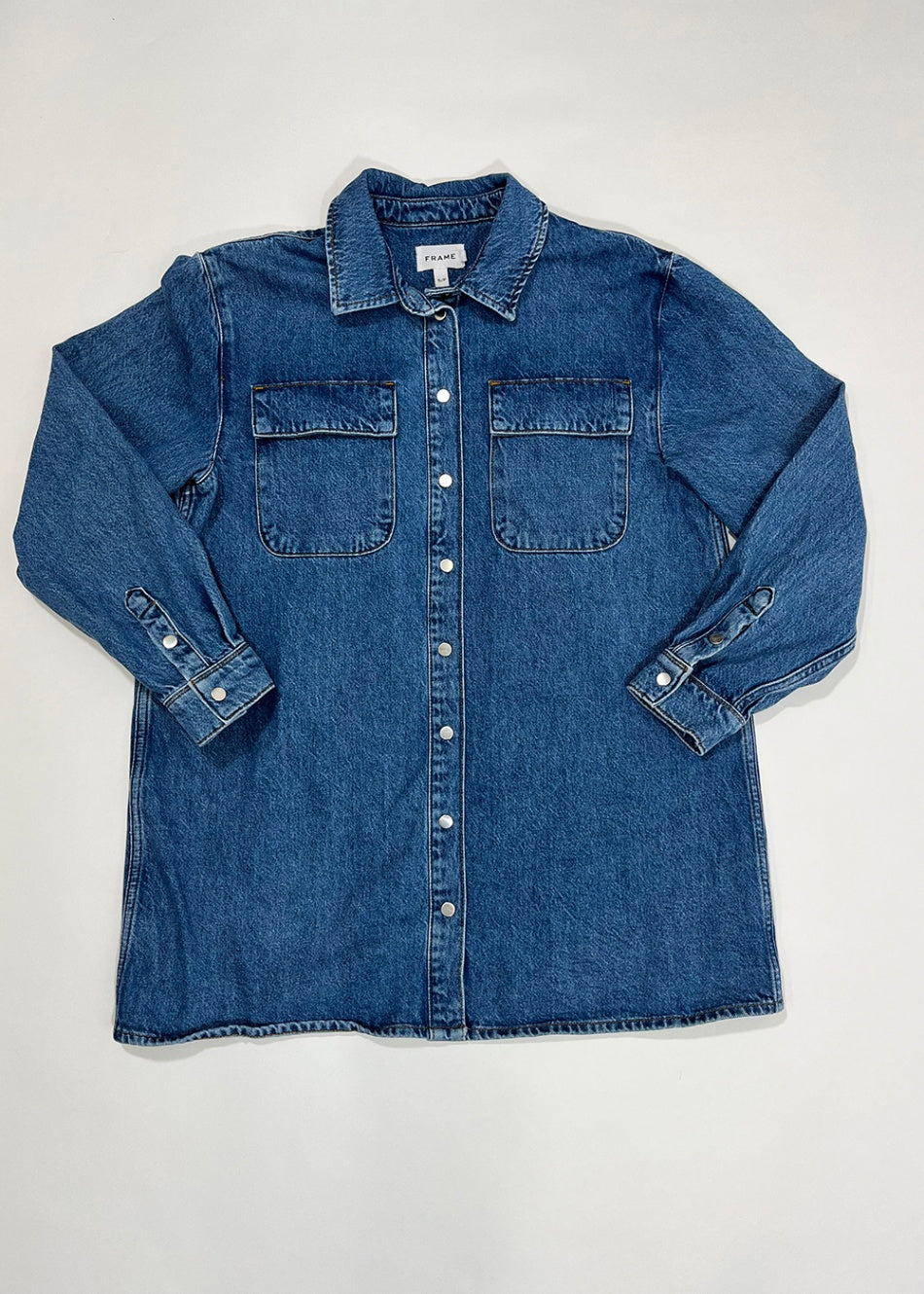 Denim Shirt Mini Dress / Size S