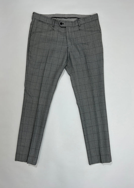 Grey Windowpane Trousers / Size 34