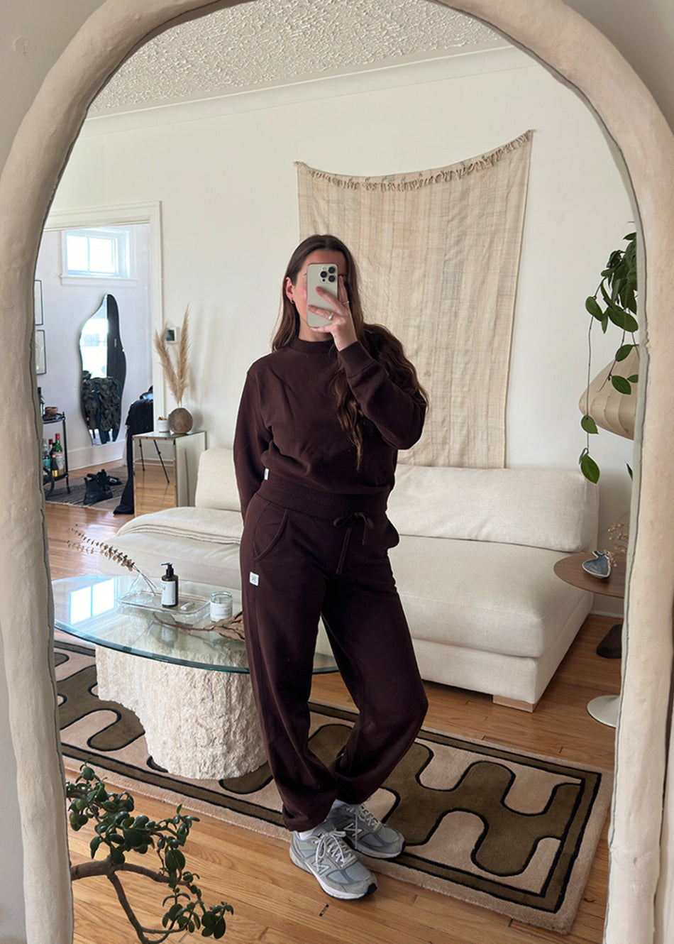 Midweight Terry Cuffed Sweatpants Brown / Size S