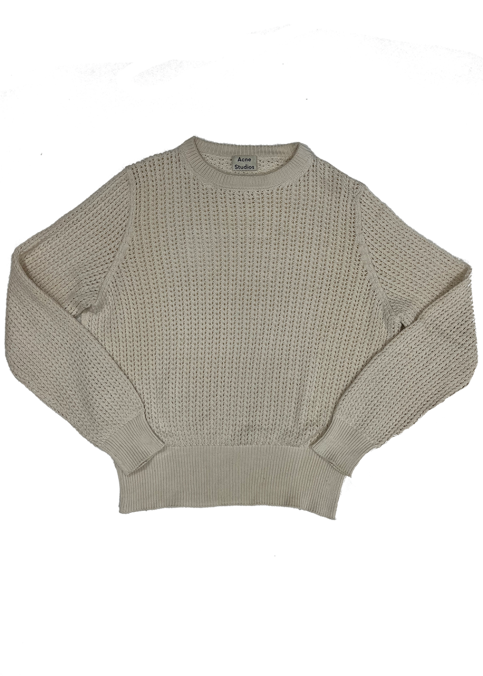 Open Knit Cotton Sweater Ivory / Size L