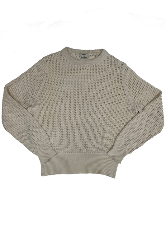 Open Knit Cotton Sweater Ivory / Size L