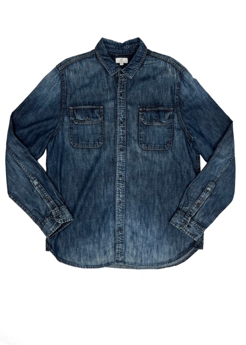 Washed Denim Shirt / Size XL