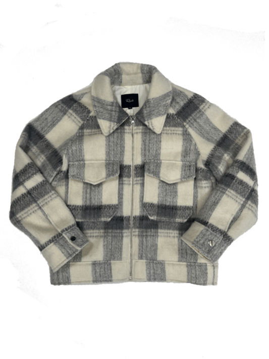 Cheyenne Plaid Zip Jacket Grey Plaid / Size M