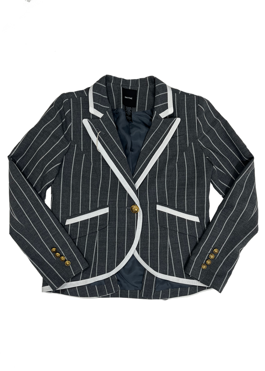 Charcoal/White Stripe Blazer / Size 14