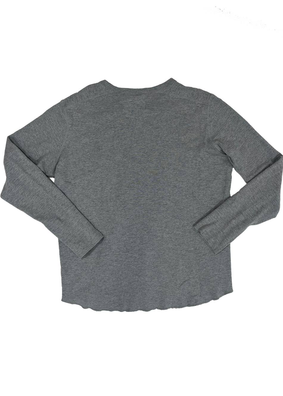 Long Sleeve Cotton Slub Heather Grey T-Shirt / Size L