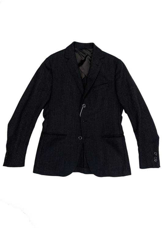 Houndstooth Wool Charcoal Blazer / Size 40