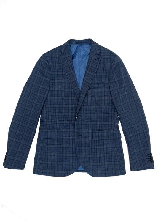 'George' Blue Check Blazer / Size 38