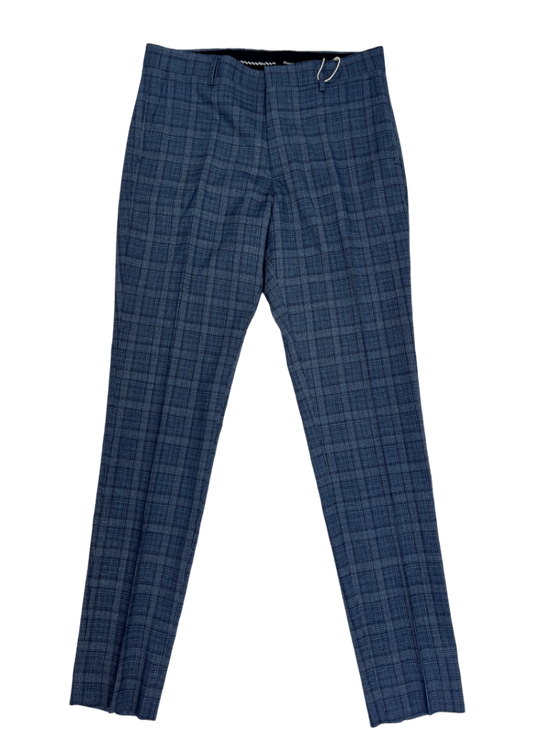 'Las' Blue Check Suit Pant / Size 32