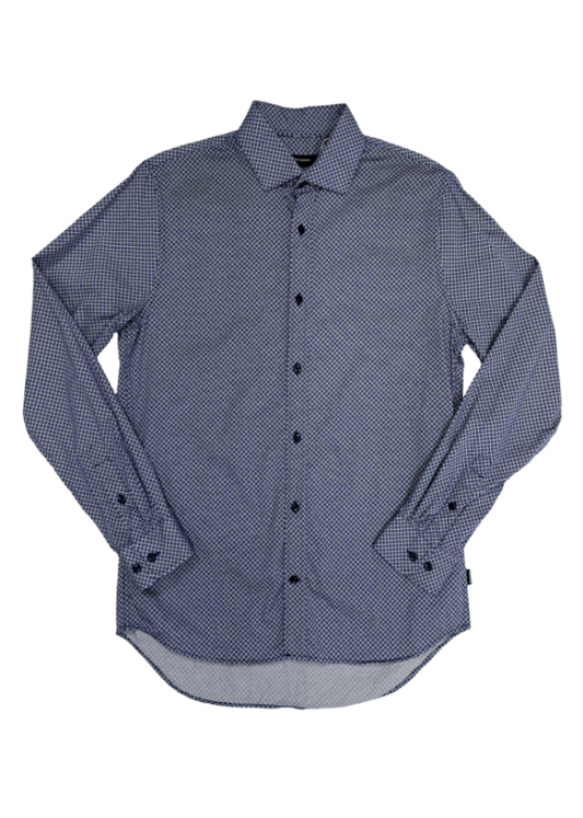 Trostol Button Up Shirt Blue Pattern / Size M