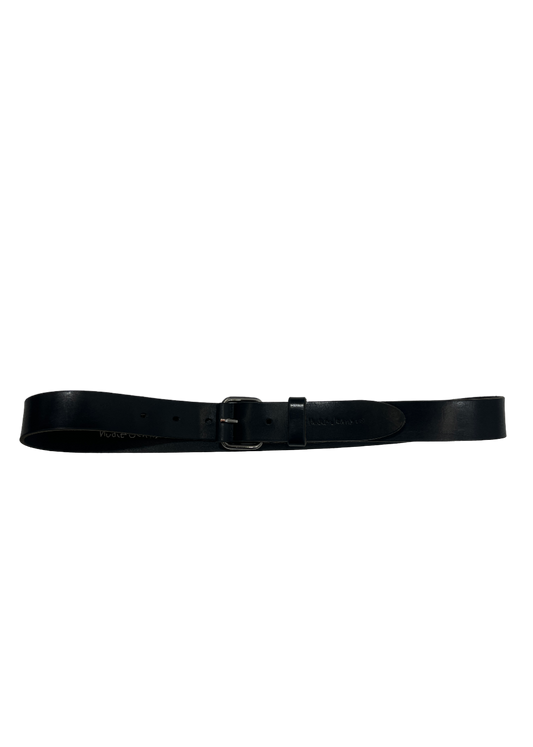 Vegetable Tanned Leather Belt Black / Size 85