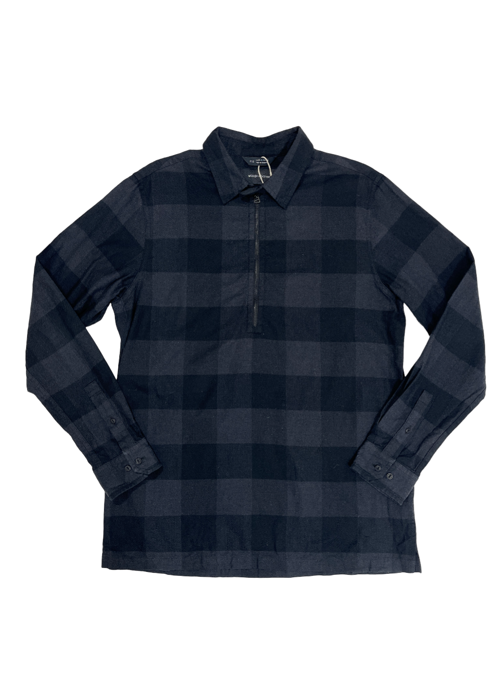 Plaid Flannel Black 1/4 Zip / Size L