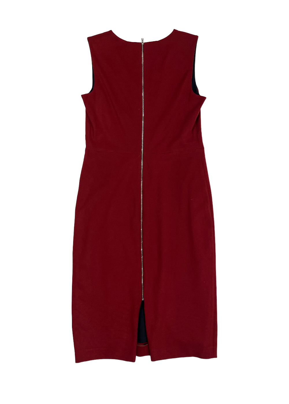 Isola Sleeveless V-Neck Dress Dark Red / Size 10