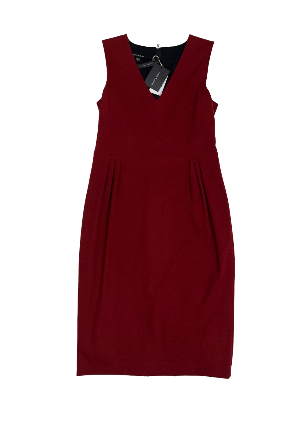 Isola Sleeveless V-Neck Dress Dark Red / Size 10