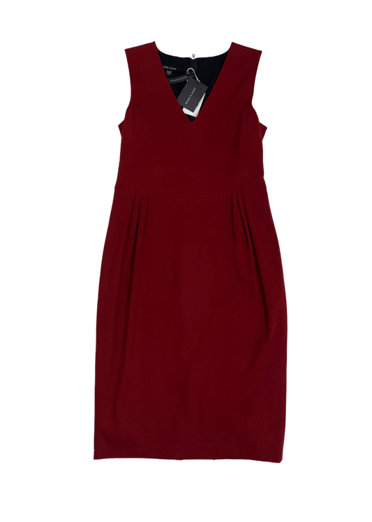 Isola Sleeveless V-Neck Dress Dark Red / Size 10