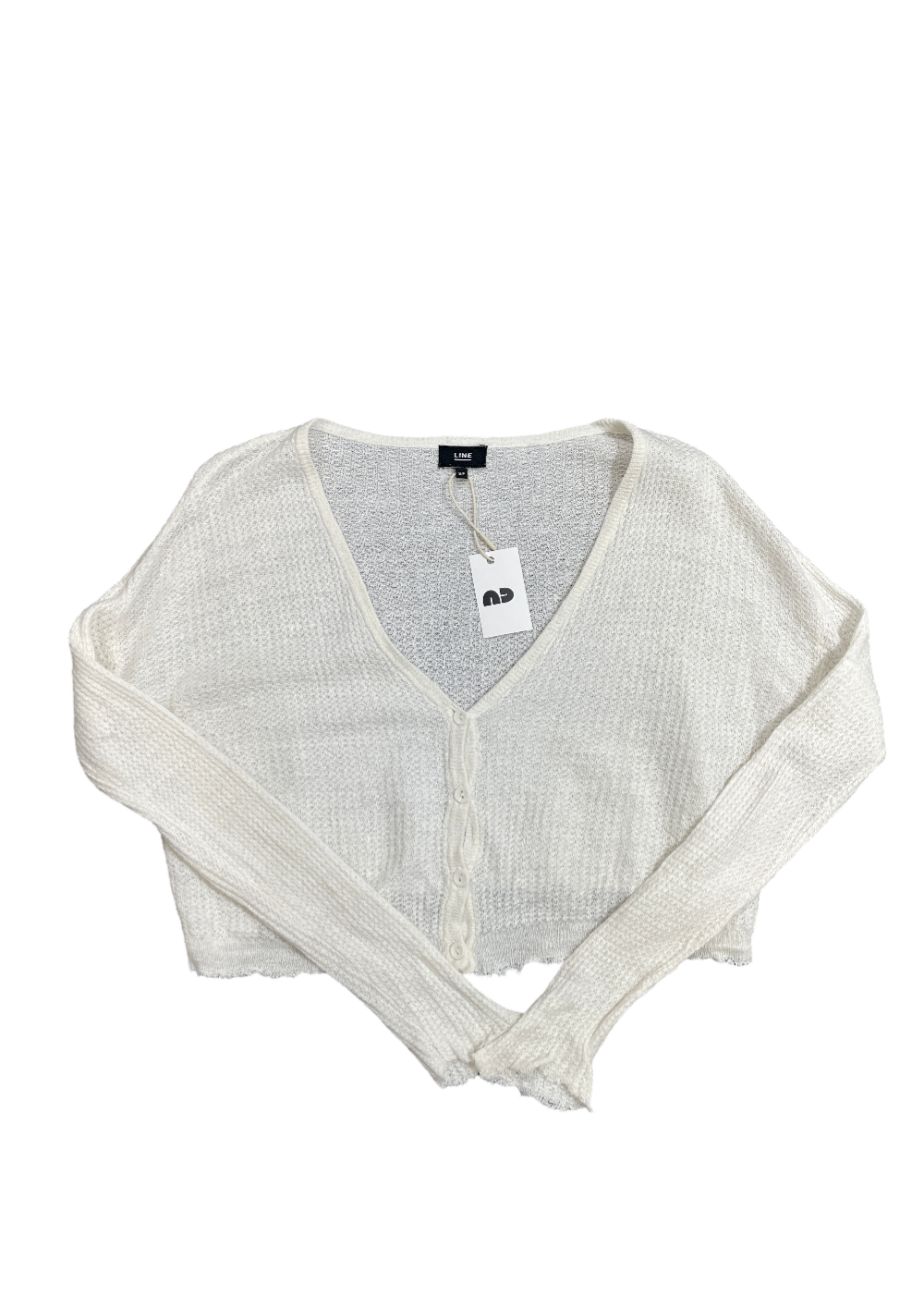 Linen V-Neck Cardigan / Size S