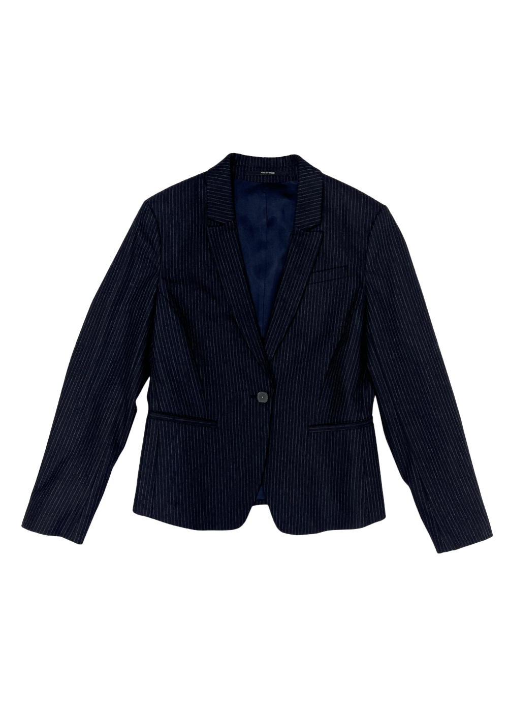 Kana Navy Chalk Stripe Blazer / Size 34