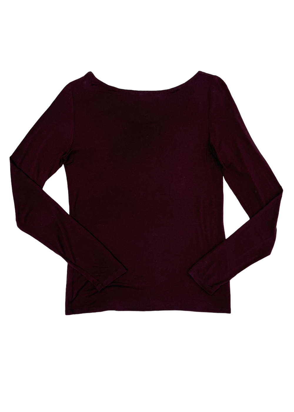 Long Sleeve Modal Scoop Neck T-Shirt Maroon / Size 3 (L)