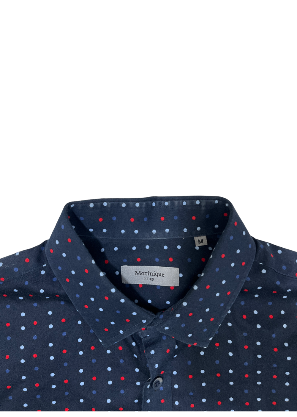 Robon Navy Polka Dot Shirt / Size M