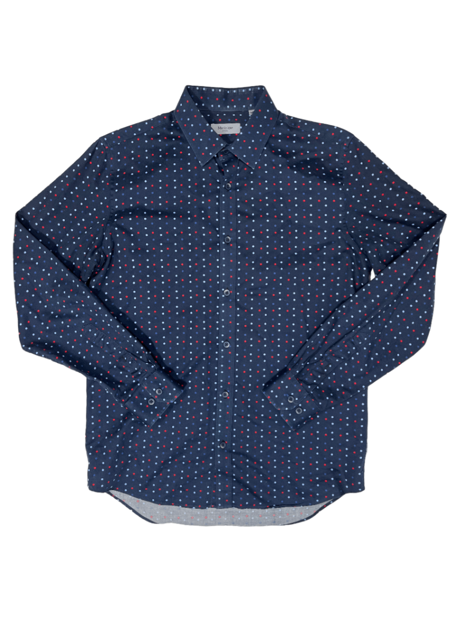 Robon Navy Polka Dot Shirt / Size M