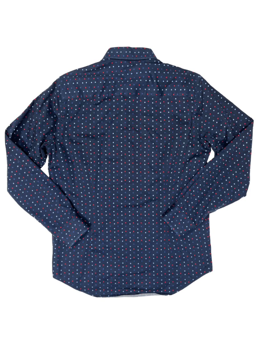 Robon Navy Polka Dot Shirt / Size M