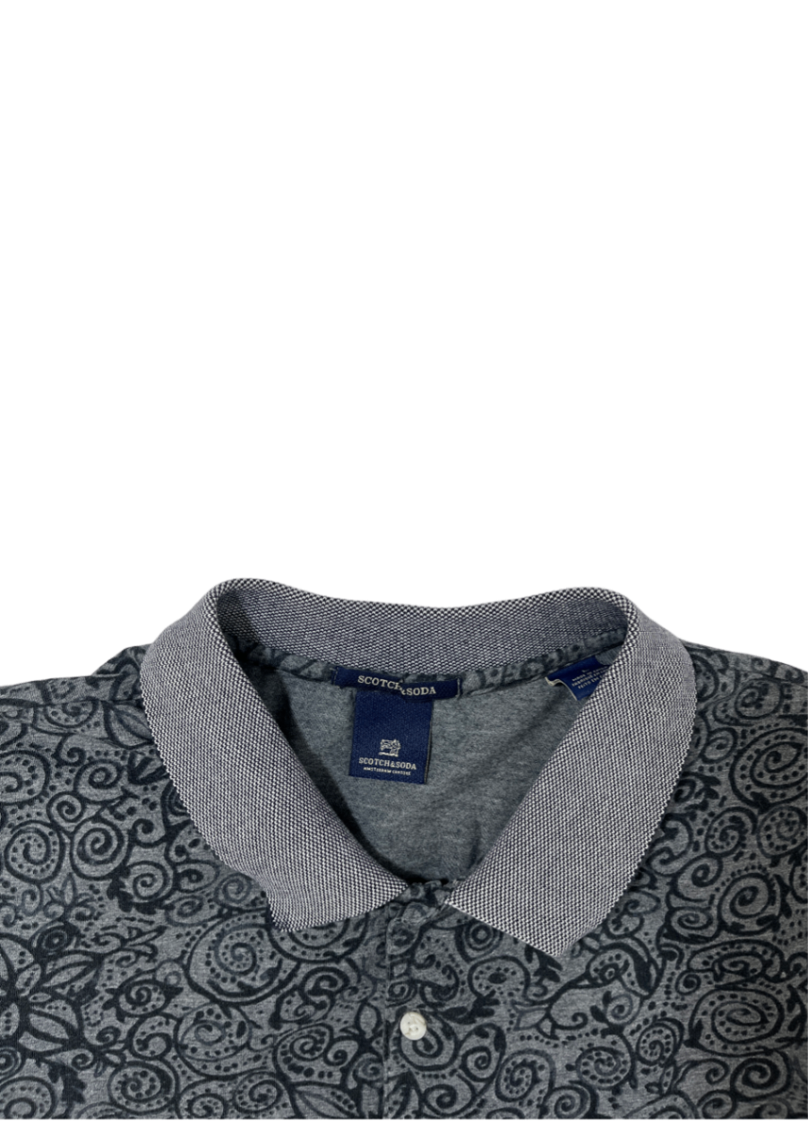 Floral Cotton Polo Grey / Size L